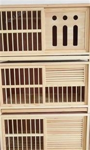 木质鸽子巣箱配对笼 中间活动隔断 做工细致对缝整齐 木纹原色