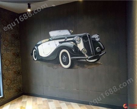 专业定制 餐馆背景墙画 手绘油画  外墙简单墙绘 墙面手绘