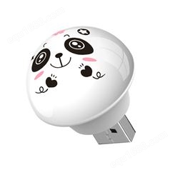 熊猫创意小夜 灯语音 智能语音控制迷你小夜灯 卡通便捷式圆灯