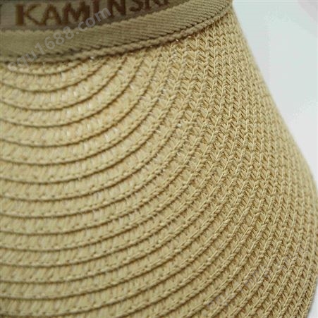 工厂定制空顶帽字母印制 国兴工艺品 小麦草 多色可选 鸭舌空顶帽子