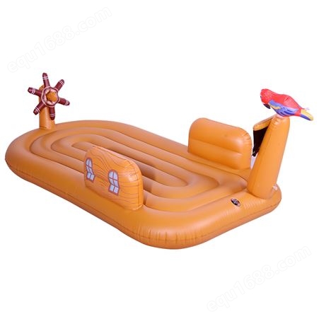 优质货源跨境新品儿童充气水上浮床海盗船乐园水上玩具水上浮排