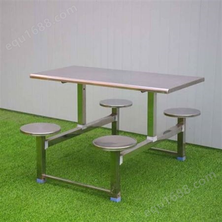 连体食堂桌凳食堂连体餐桌 连体不锈钢餐桌椅小吃奶茶店连体餐桌凳