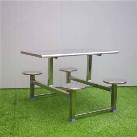 连体食堂桌凳食堂连体餐桌 连体不锈钢餐桌椅小吃奶茶店连体餐桌凳