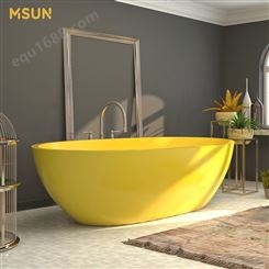 KKR 人造石彩色浴缸 公寓 民宿简约立式泡澡浴缸