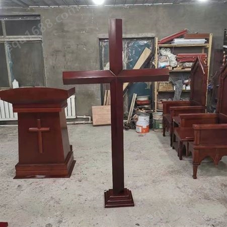 恒森木业 教堂教会实木十字架 木质壁挂 大型摆件可定制