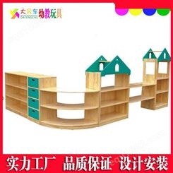 广西柳州定制儿童室内木质区角组合柜 大风车幼教家具
