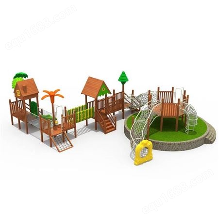 贵州木质滑梯玩具 户外大型木质组合滑梯 黄花梨儿童游乐设备定制