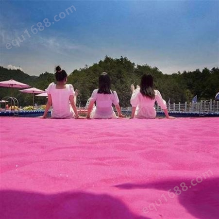 供应网红造景沙滩砂 烧结粉色彩砂 不掉色儿童娱乐砂