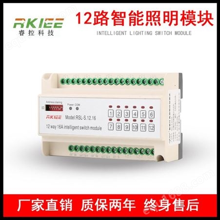 睿控RKIEE12路20A智能照明控制模块 继电器开关RSL-S.12.20