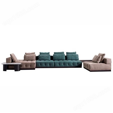 天一美家意式极简真皮沙发现代客厅单人位沙发椅模块组合