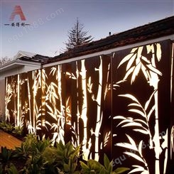 耐候板景观幕墙灯箱生锈园林铁板门头定制做锈文字发光镂空钢板
