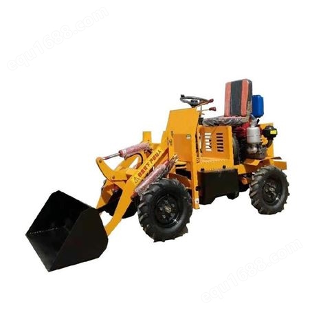 农用养殖四驱小铲车小型工地柴油装载机室内垃圾推土机
