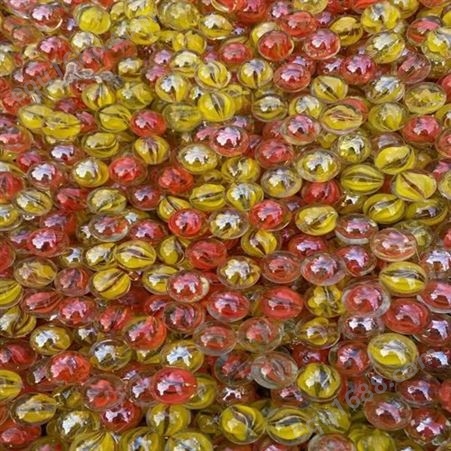 彩色玻璃球 水族鱼缸造景用花瓣芯玻璃砂 弹珠机用规格可定制