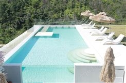 伊贝莎景区室内室外游泳池大型钢结构透明泳池设计方案整套设施