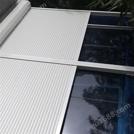 铝合金电动天幕 阳光房隔热棚 屋顶遮阳帘 防晒耐腐