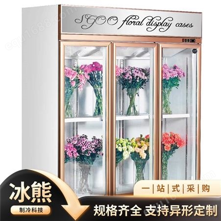 冰熊 花店鲜花柜冷藏柜 商用风冷鲜花保鲜柜 立式展示柜