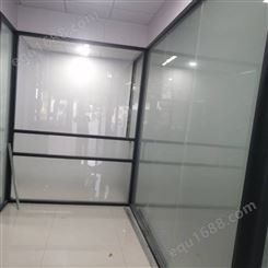 办公室铝材单层磨砂玻璃隔断铝合金高隔间定制厂
