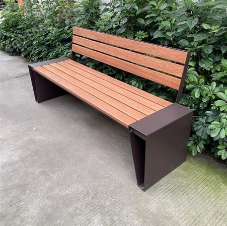 公园椅户外庭院休息铁艺长椅休闲铸铝防腐实木长条凳